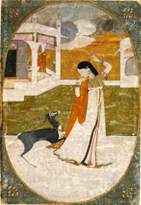 Nayika con ciervo, Punjab Hills