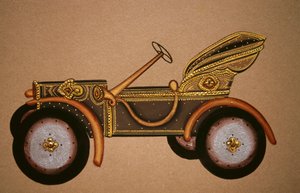 Pintura del antiguo patrón del coche real, India de School Indian