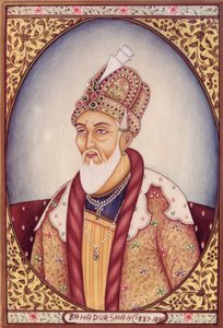 Retrato de Bahadur Shah II (1775-1862) de School Indian