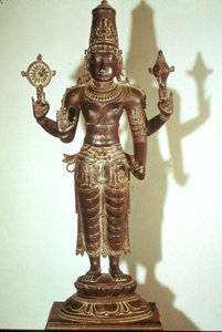Vishnu, del sur de India (bronce) de School Indian