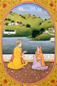 Calendario anual Cuadro y pintura para un mes hindú Kartik, India