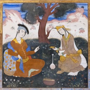 Fresco del palacio Chehel Sotoun, Isfahán, Irán de School Iranian