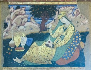 Fresco del palacio Chehel Sotoun, Isfahán, Irán de School Iranian