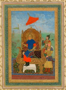 Retrato de Tamerlán (1336-1405) (o Timur Lang, ""Timur el cojo"") - Timur Khan por Anónimo / Colección privada / ca 1625 / Irán / Gouache sobre papel / Retrato / 43,7x30,7