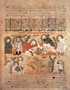 Ilustración del "Kitab al-Diryaq" Libro de los antídotos, de Pseudo-Gallen (vitela) de School Iraqi