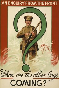 Cartel de reclutamiento para la Gran Guerra, emitido en Irlanda (litografía en color)