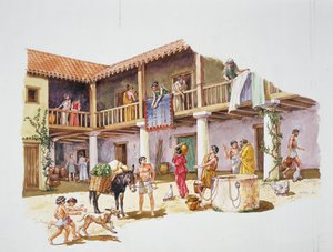 Atenas antigua - reconstrucción de una casa de School Italian