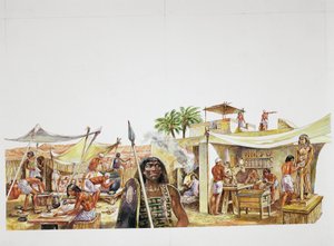 Tebas antigua - reconstrucción de un barrio de Deir el-Medina de School Italian