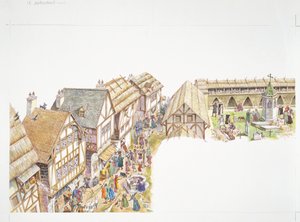 Francia, Edad Media - reconstrucción de la vida cotidiana en un pueblo de School Italian