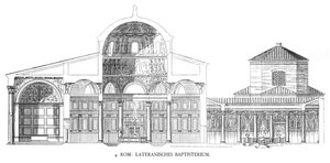 Planos del Baptisterio de Letrán (litografía) de School Italian