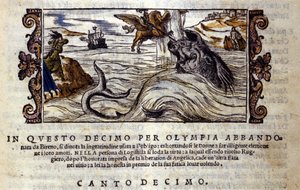 Escena del poema caballeresco “Orlando Furioso” (El Furioso Orlando) de Ludovico Ariosto (1474-1533)