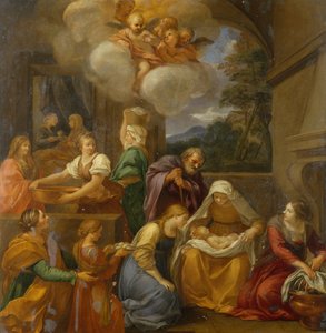 El nacimiento de Juan el Bautista (óleo sobre cobre) de School Italian
