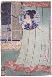 Bando Mitsugoro como Ohatsu, esposa de Manoya (xilografía en color) de School Japanese