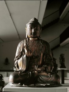 Buda sentado en posición de lalitasana - escultura, período Kamakura (1185-1333) de Japanese School