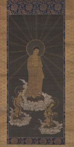Descenso de Amida, o Raigo, Periodo Muromachi c.1333-1568 (tinta sobre tela) de School Japanese