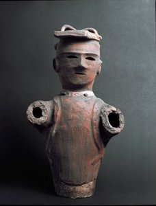 Escultura funeraria de terracota (haniwa), período Kofun (250-538) de Japanese School
