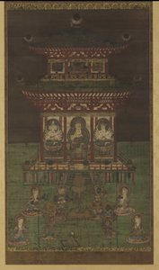 Horokaku Mandara: El Buda y divinidades asistentes, Periodo Heian de Japanese School