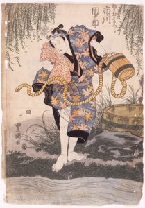 Ichikawa Danjuro (xilografía en color) de School Japanese