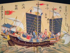 Barco mercante japonés del siglo XVIII de School Japanese