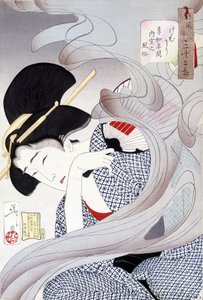 Mujer japonesa, impresión japonesa