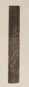 Accesorio de espada, período Edo 1615-1868 (bronce incrustado) de Japanese School