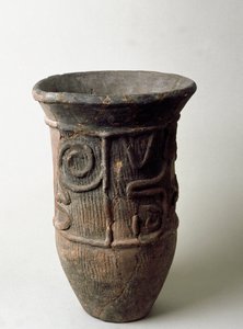 Jarra de terracota de Chiba, período Jomon siglo XIII-XI a.C. de Japanese School