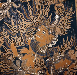 Batik javanés con un monstruo de School Javanese