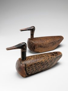 Par de patos de boda (kirogi), Dinastía Joseon, c.1900 (madera pintada)