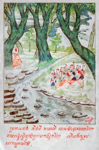 Mahajanaka Jataka. ca. 1910 (ilustración) de School Laotian