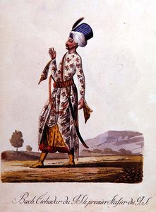 Sultán, del álbum de trajes turcos, finales del siglo XVIII de School Levantine