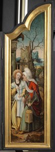 Adoración de los Pastores (panel izquierdo de un tríptico) de School Netherlandish