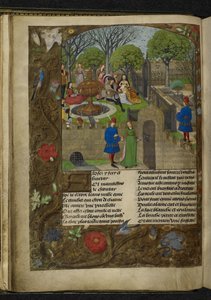Harley 4425f. 12v Jardín del Placer (vitela) de School Netherlandish