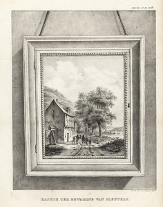 Casillero para el almacenamiento de llaves oculto en un marco de imagen con paisaje de School Netherlandish