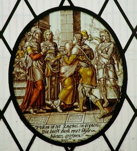 Rondel: Tobías llega a Ecbatana de School Netherlandish