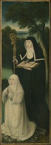 Santa Gertrudis de Nivelles y una canonesa agustina