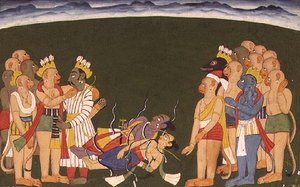 Rama y Lakshmana atacados con nagapasa, del 