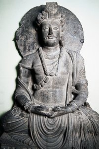 Escultura de piedra que representa a Buda, arte de Gandhara, Peshawar, Pakistán de School Pakistani