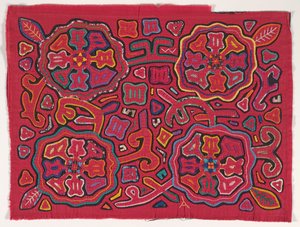 Panel de camisa (mola), Pueblo Kuna, Islas San Blas, c.1950s (algodón aplicado) de School Panamanian