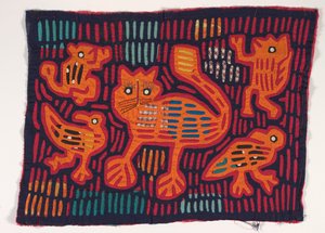 Panel de camisa (mola), Pueblo Kuna, Islas San Blas, c.1950 (algodón aplicado) de School Panamanian