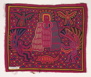Panel de camisa (mola), Pueblo Kuna, Islas San Blas, c.1950s (algodón aplicado) de School Panamanian