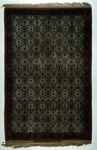 Alfombra de Isfahan con cartucho de inscripción