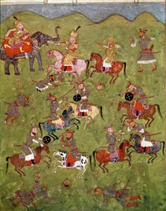 Arte islámico: escena de batalla. Miniatura persa de un manuscrito del poema épico 