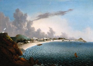 Vista de Macao: Praya Grande (óleo sobre lienzo) de School Portuguese