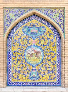 Azulejería del palacio Golestán, Teherán, Irán (foto) de School Qajar