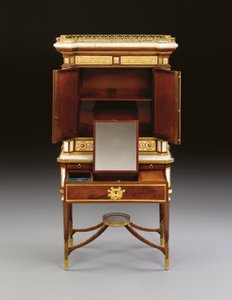 Un bonheur du jour ruso de mármol blanco y caoba con montura de ormolu, c.1790 de School Russian