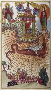 Apocalipsis de San Juan, c.1750 (miniatura) de School Russian