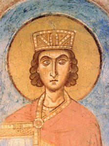 Rey Salomón - Frescos rusos antiguos - Siglo XII - Fresco - Iglesia de San Jorge, Staraya Ladoga