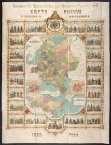 Mapa de Rusia, Mapa de Rusia y las tribus de sus habitantes