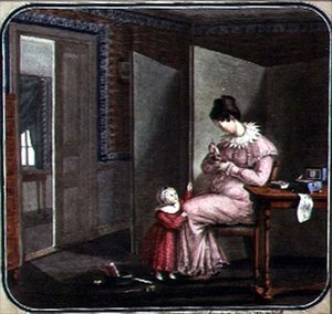 Madre e hijo en un interior