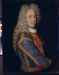 Retrato del Mariscal Ivan Yurievich Trubetskoy (1667-1750) (Retrato de Ivan Yurievich Trubetskoy). Pintura anónima, óleo sobre lienzo de School Russian